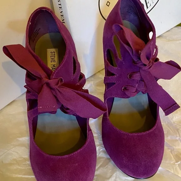Steve Madden purple lace up heels, suede! So cute! - Picture 3 of 4